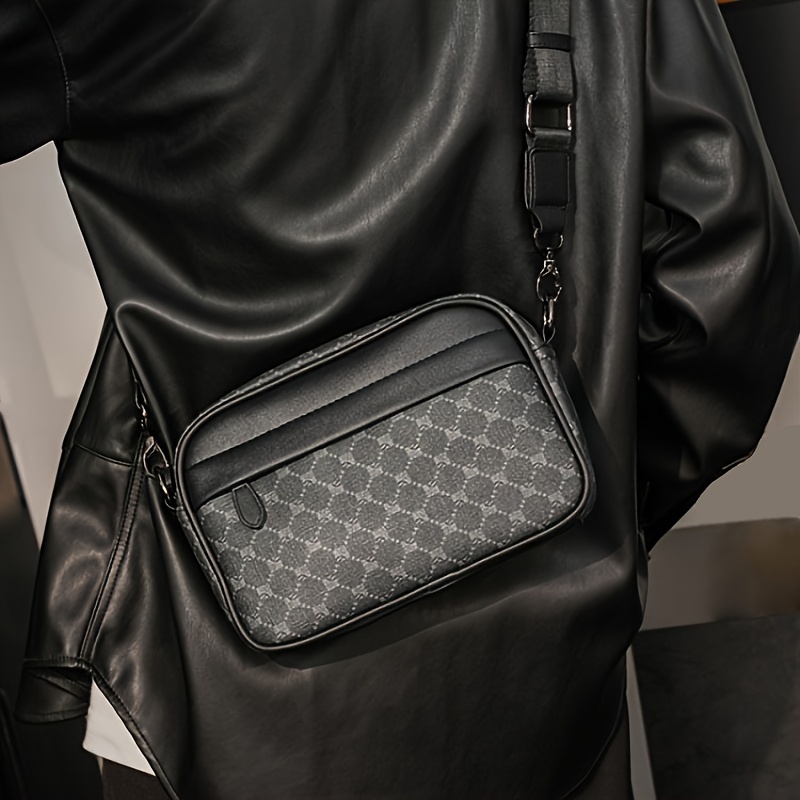 Luxury Bags For Men - Men Classic Print PU Crossbody Camera