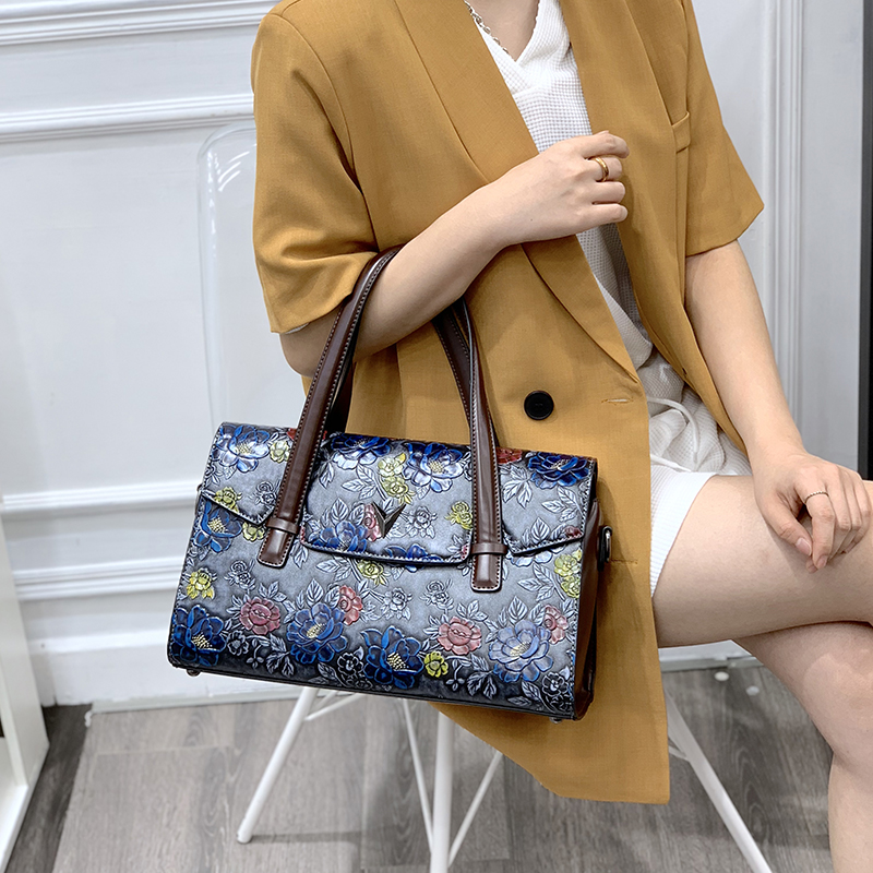 Luxury Bags Vegan Leather - Vintage 3D Embossed Floral Handbags for