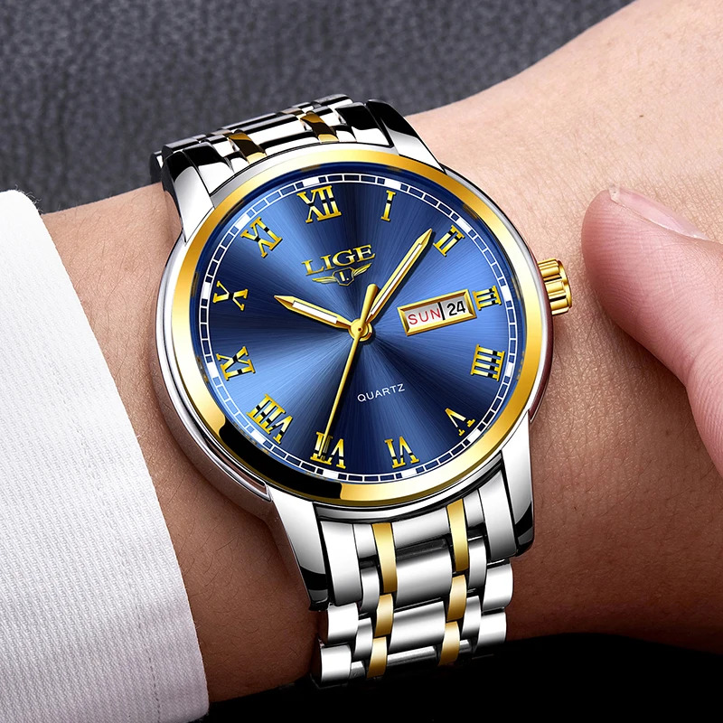 Luxury Bags Brands List - LIGE Brand Top Luxury Quartz Man