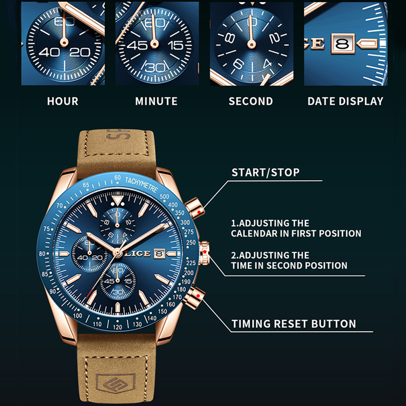 LIGE Casual Sports Men Watch L - đánh giá và giá Luxury Bags Brands List