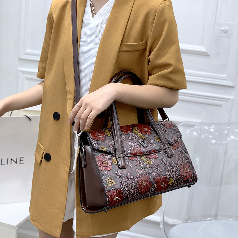 Vintage 3D Embossed Floral Han - đánh giá và giá Luxury Bags Vegan Leather