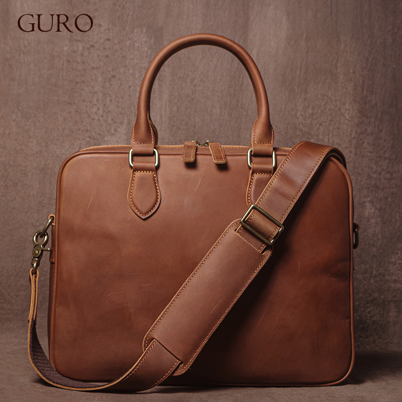 GURO Men Crazy Horse Cowhide B - đánh giá và giá Luxury Bags For Men