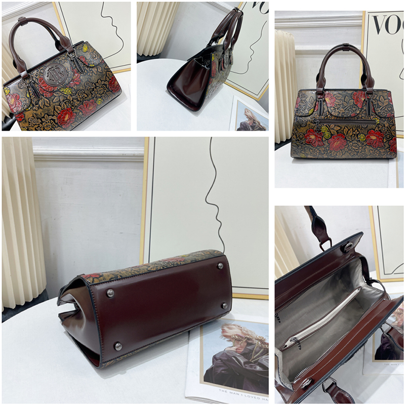 Vintage Floral Embossed Tote B - đánh giá và giá Luxury Bags Vegan Leather