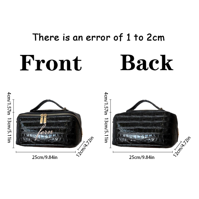 Embroidered Croc Makeup Bag Pe - đánh giá và giá Luxury Bags Vegan Leather
